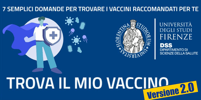 Trova il mio vaccino - 7 semplici domande per trovare I vaccini raccomandati per te